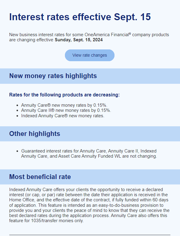 View Interest Rate Changes